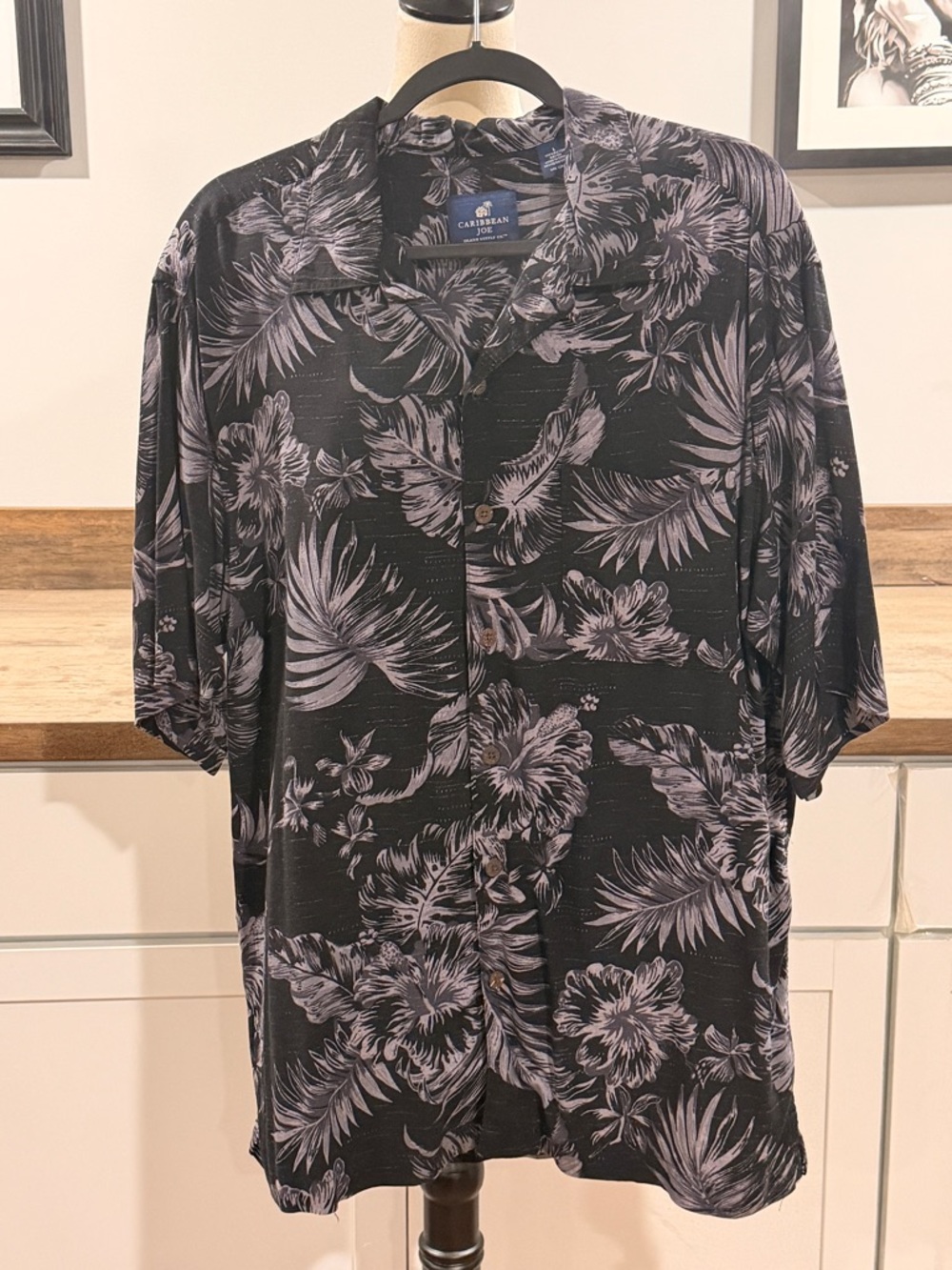 Joe Caribbean Black Floral Shirt size XL